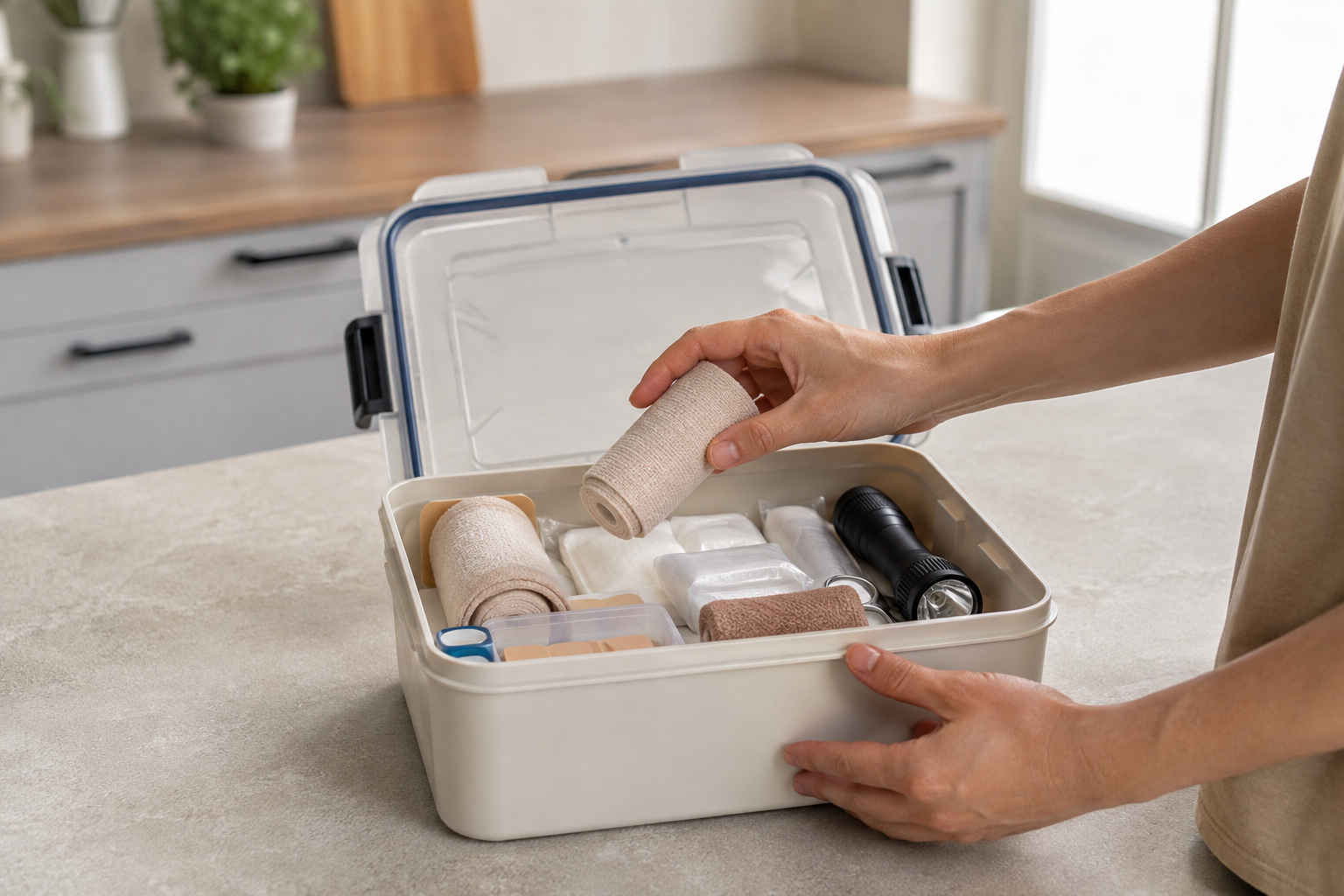 Lifestyle scene for What to Keep in a Practical Home First-Aid Kit